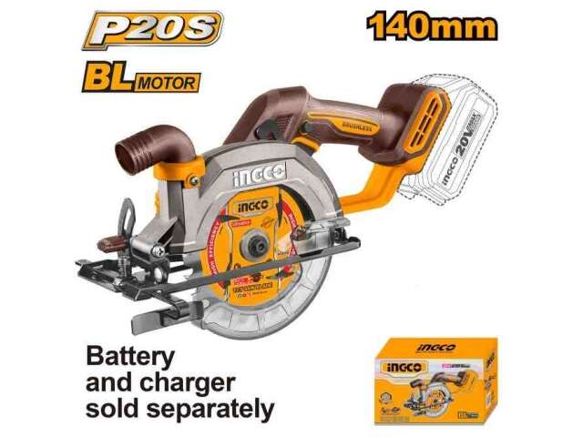 SIERRA CIRCULAR A BATERIA 20V 140MM BRUSHLESS INGCO CSLI1402