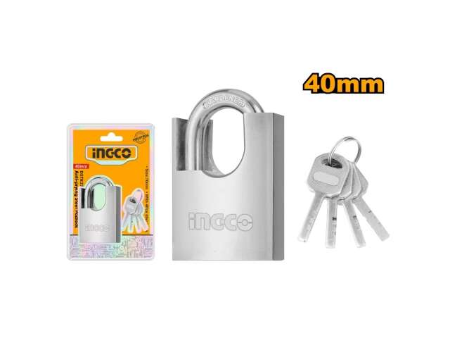 CANDADO DE ACERO 40MM ANTI PALANCA INGCO DSTK2401