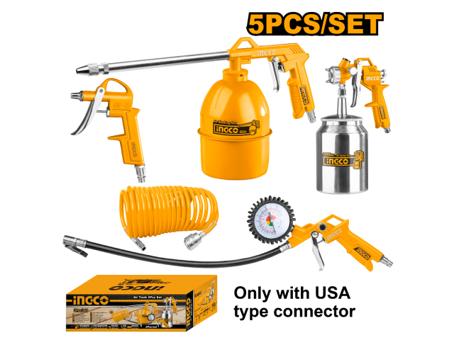 KIT 5 PIEZAS INGCO COMPRESOR TACHO METAL AKT0051.1