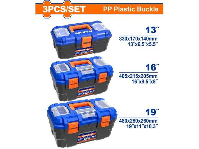 SET X 3 CAJAS DE HERRAMIENTA PLASTICAS WADFOW WTB2103